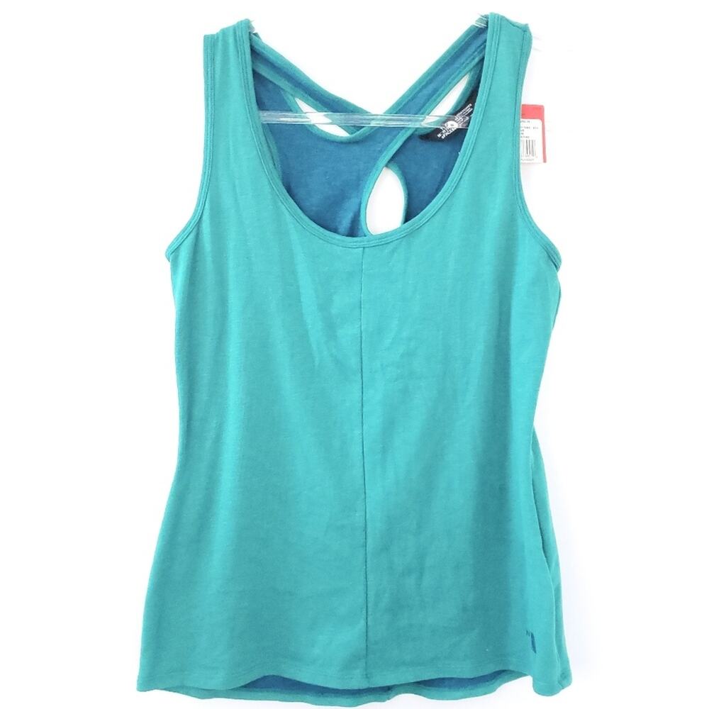 NEW North Face Breezeback Knit Tank Teal, Medium Women Hiking Outdoors